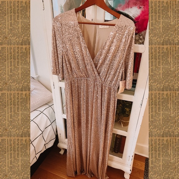 nwt! arula (altar’d state) adela rose gold maxi dress - Picture 2 of 9